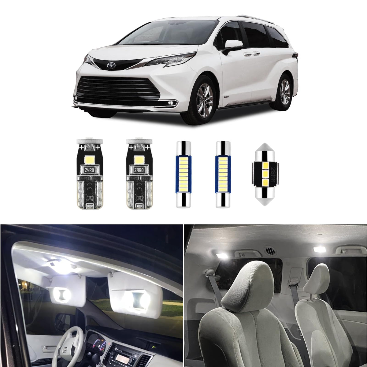 EASY EAGLE Sienna map lights upgrade for clearer cabin visibility at night