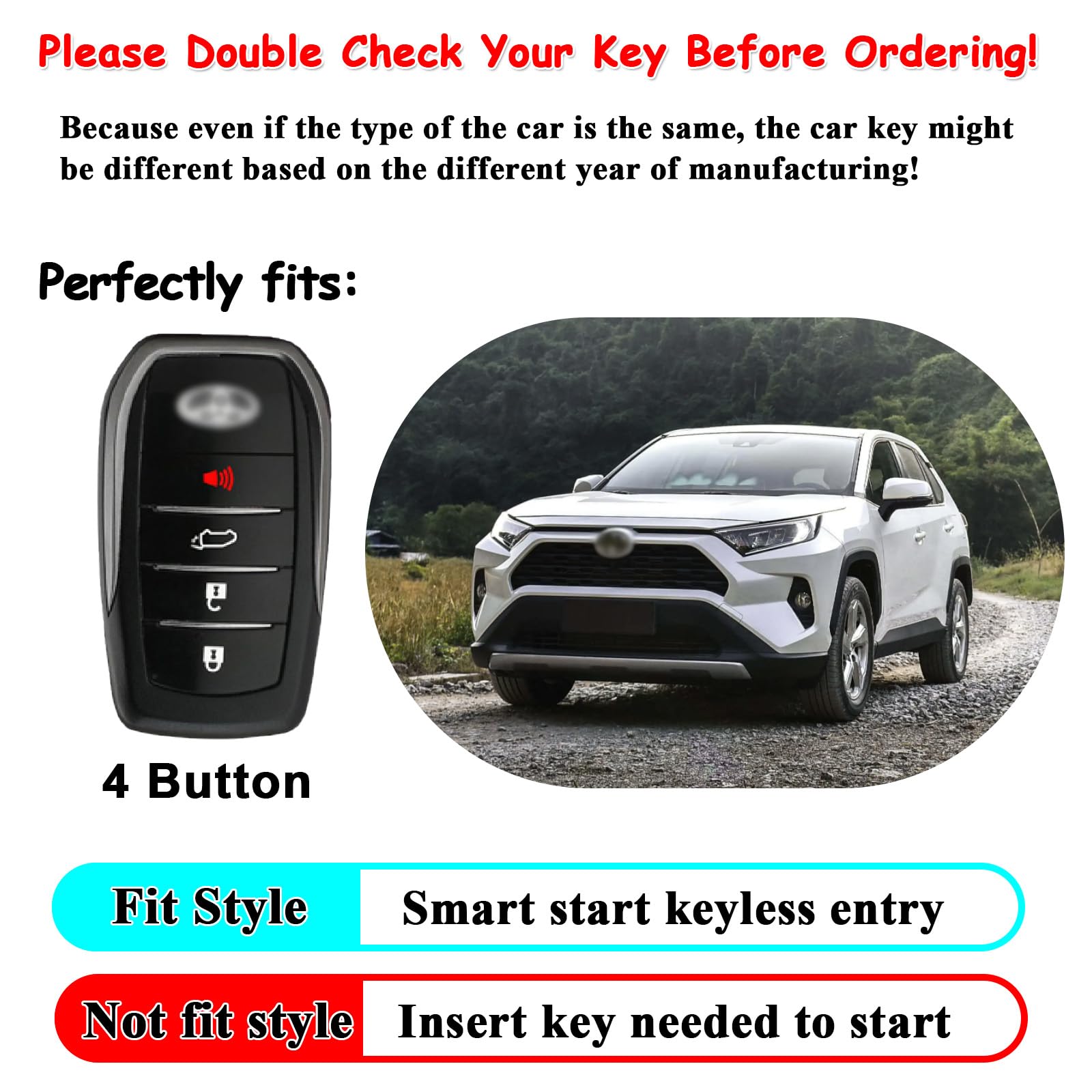 EASYANT Toyota Tundra leather key fob cover, side view showing durable protection and snug fit.
