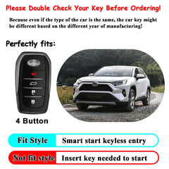 EASYANT Toyota Tundra leather key fob cover, side view showing durable protection and snug fit.