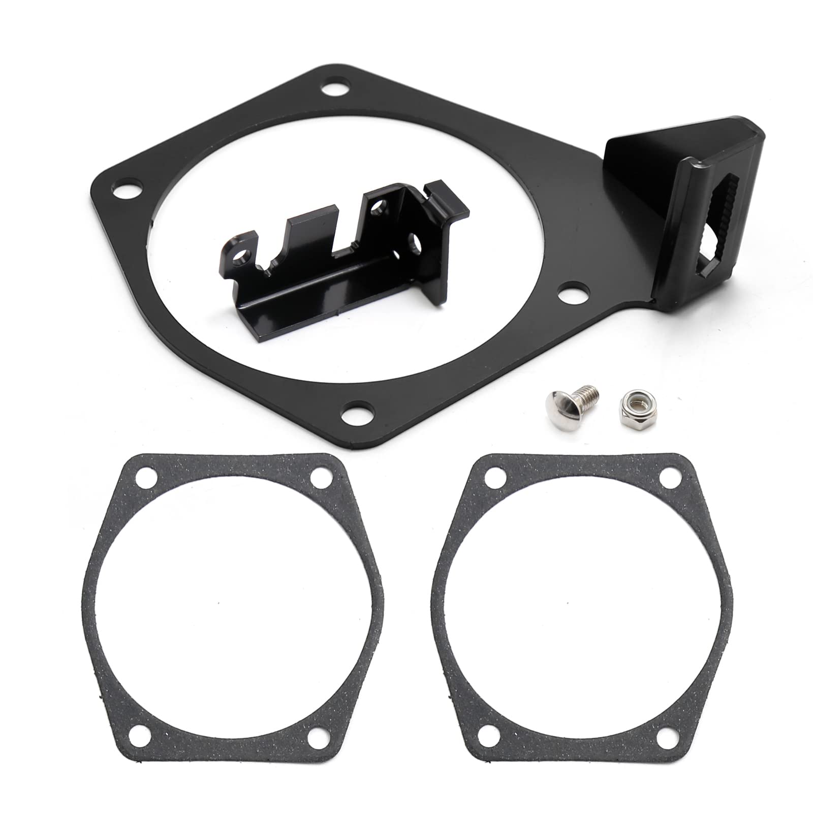 EATAKWARD 4-bolt throttle bracket closeup in durable steel for reliable performance