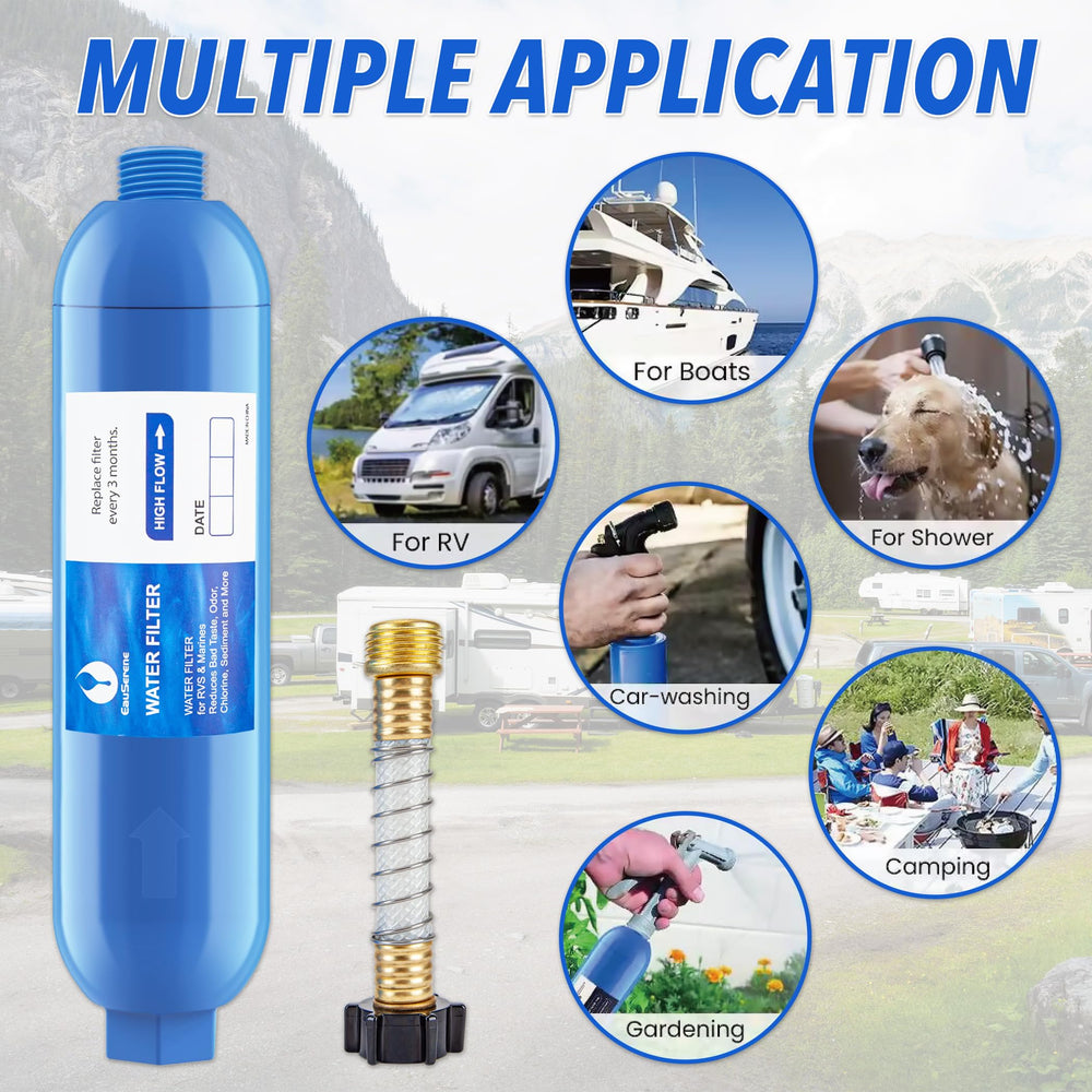 EauSerene RV Water Filter Kit durable housing reduces leaks and kinking