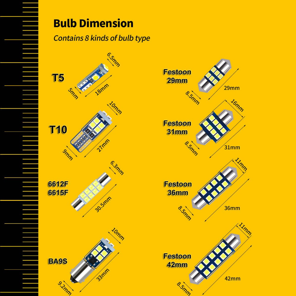 EBAIFUN 31mm festoon LED bulbs for cabin courtesy lighting.
