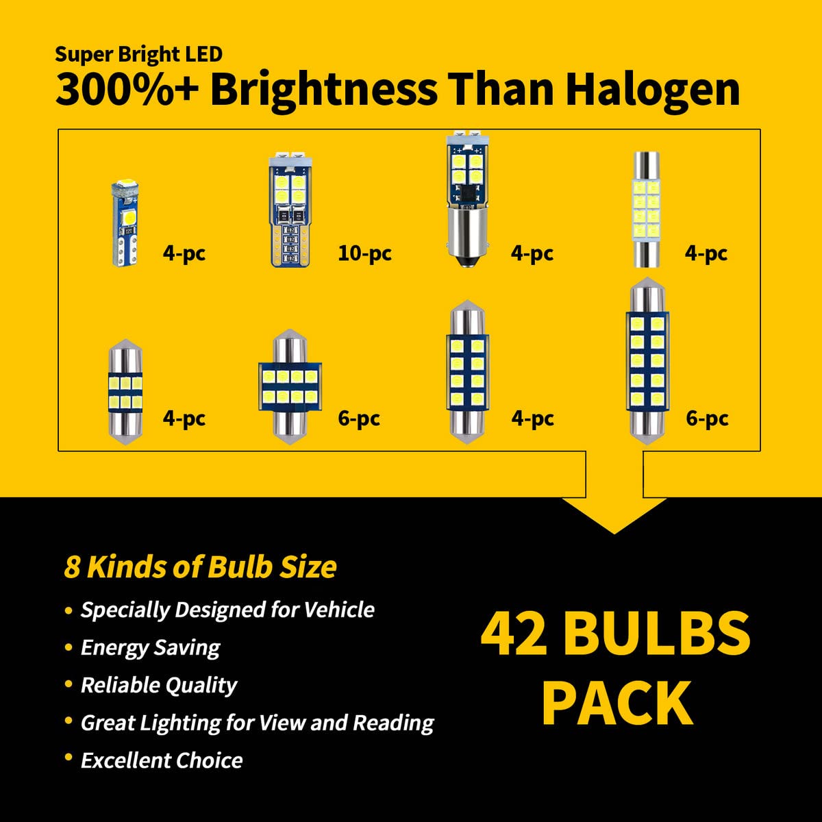 EBAIFUN 41mm festoon LED bulbs for vanity mirror lighting.