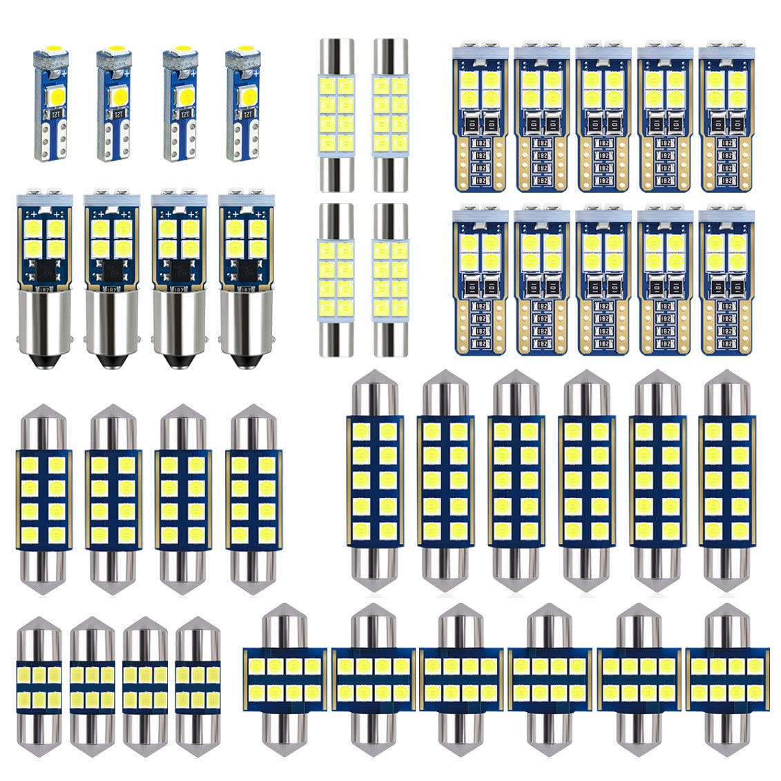 EBAIFUN 42-pack LED bulb kit packaging for quick car interior upgrades.