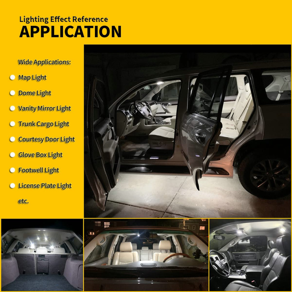 EBAIFUN BA9S/T5 cross-size bulbs for versatile interior replacements.