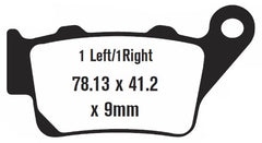 EBC FA-213HH back view brake pad with stainless plates reducing heat transfer