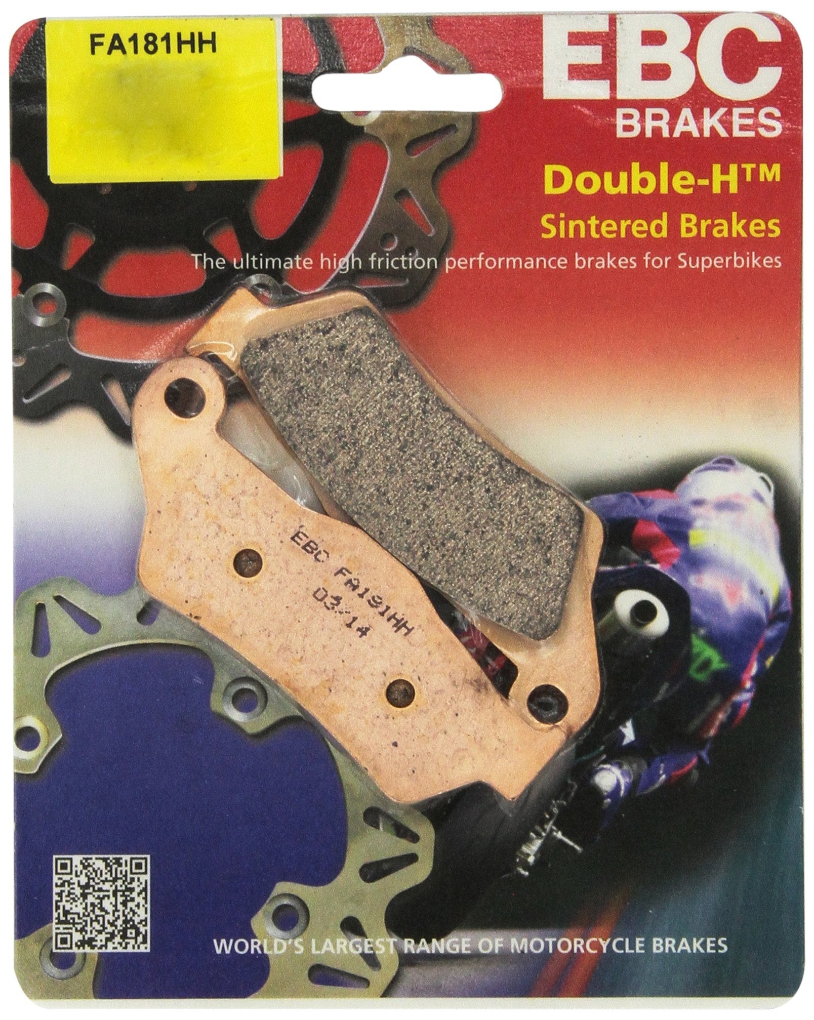 EBC FA181HH disc brake pad set front view with bonded linings for reliable stopping.