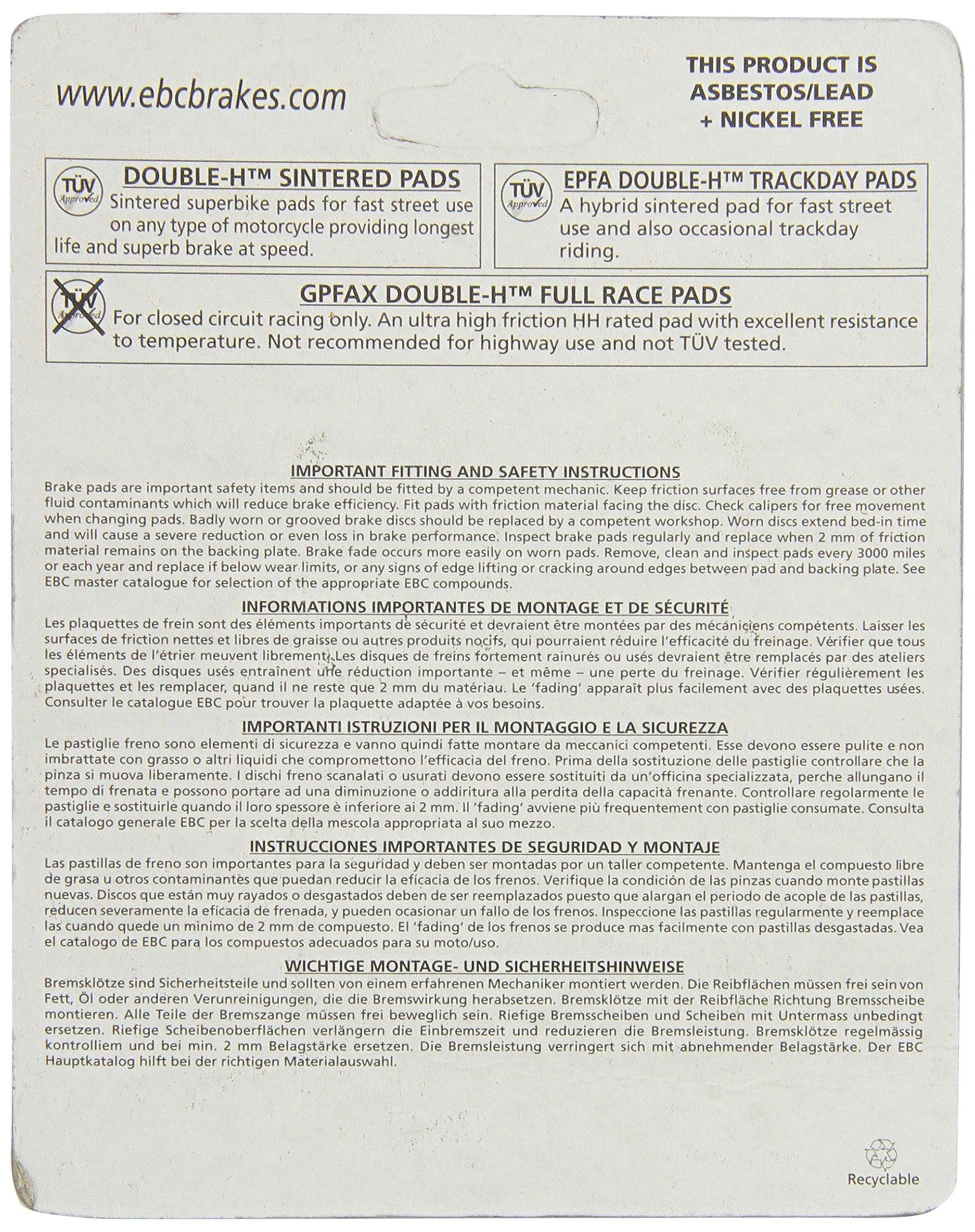 EBC FA252HH disc brake pad set packaging — packaging image highlights OEM-style springs