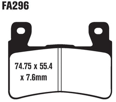 EBC FA296HH rear disc brake pad set ensuring smooth braking and durable wear.