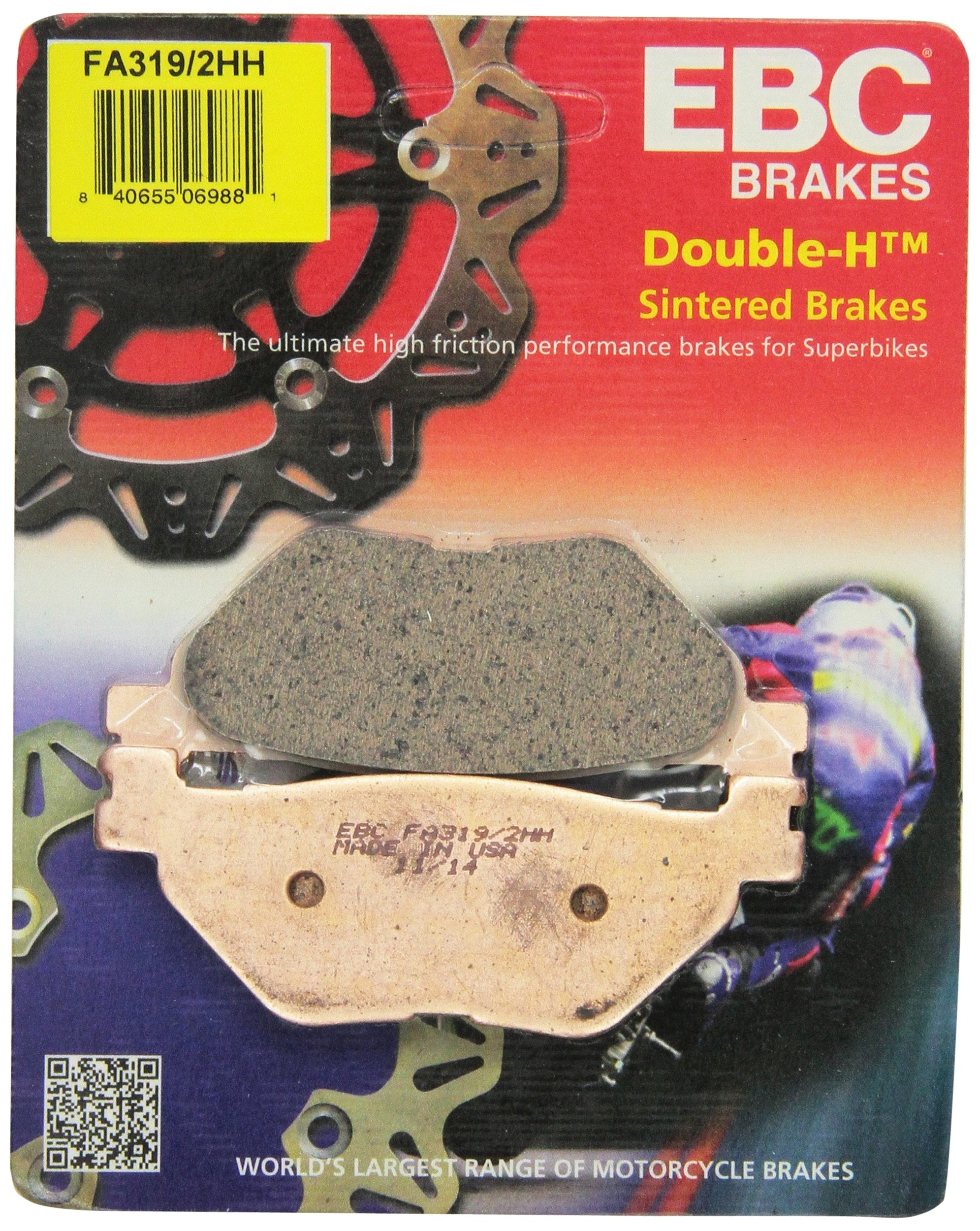 EBC FA319/2HH brake pad set close-up showing bonded linings for reliable braking performance.