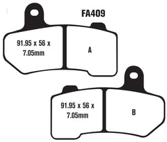 Rear FA409HH brake pad for Harley; engineered longevity and reliable braking for long rides.