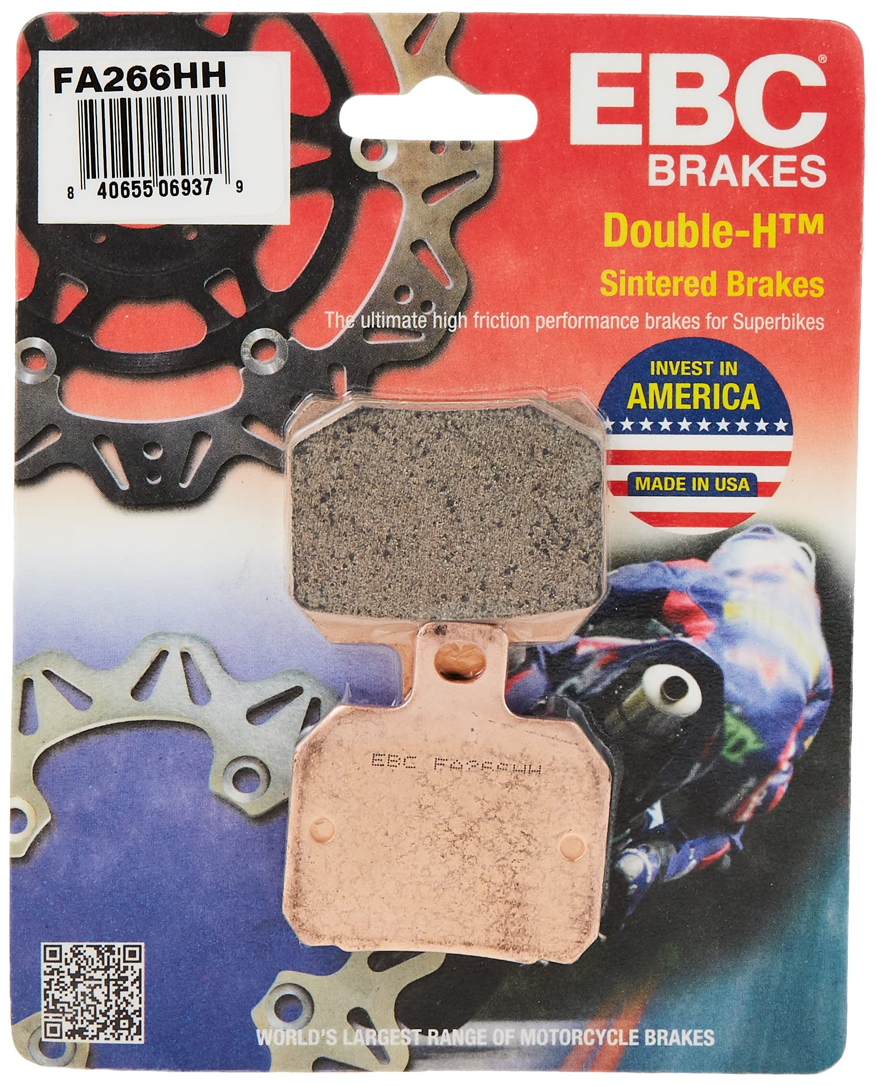 EBC FA266HH disc brake pad set — front view with bonded linings for reliable stopping.