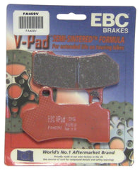 EBC FA409V disc brake pad front view with durable backing and clean seating.