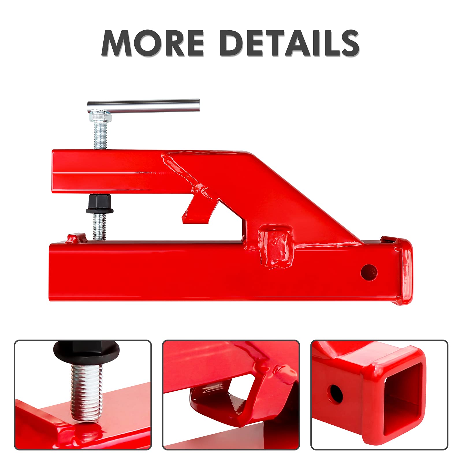 EBESTTECH red powder-coated hitch body resists outdoor wear