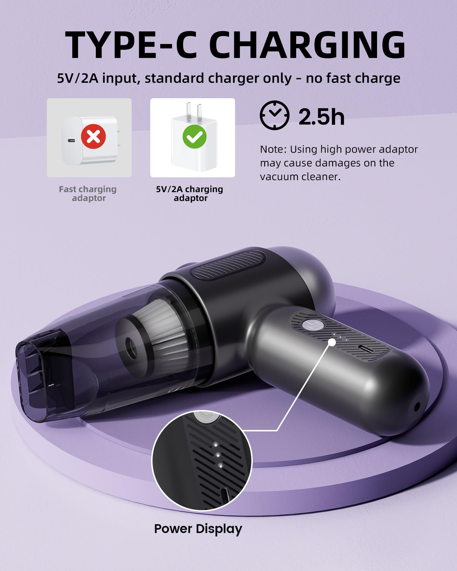 EBOSSOM Cordless lightweight design enables portable quick cleanups without cords.
