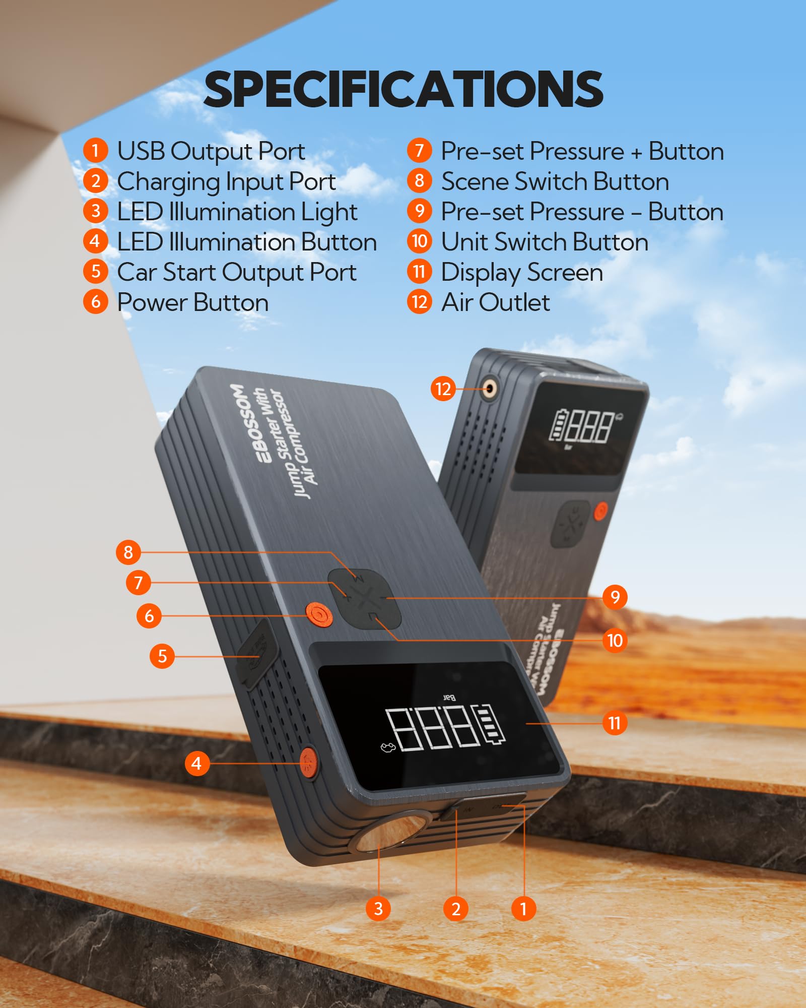 EBOSSOM JC8 carrying case keeps components organized and portable