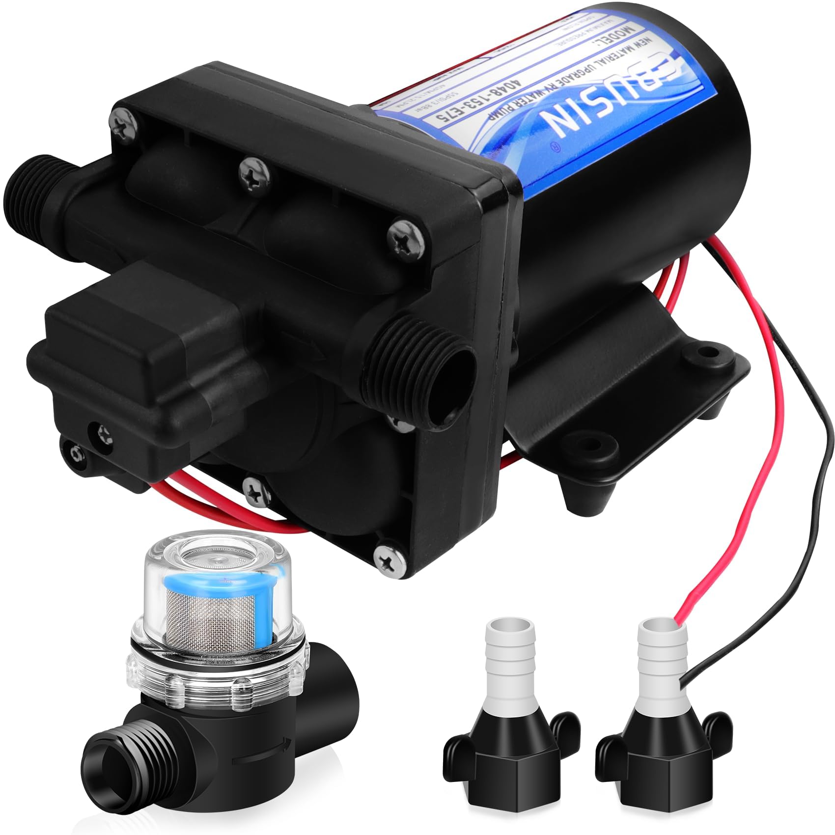Ebusin RV water pump replacement body demonstrates durable construction for reliable water supply.