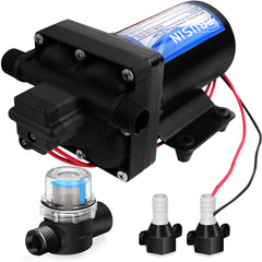 Ebusin RV water pump replacement body demonstrates durable construction for reliable water supply.