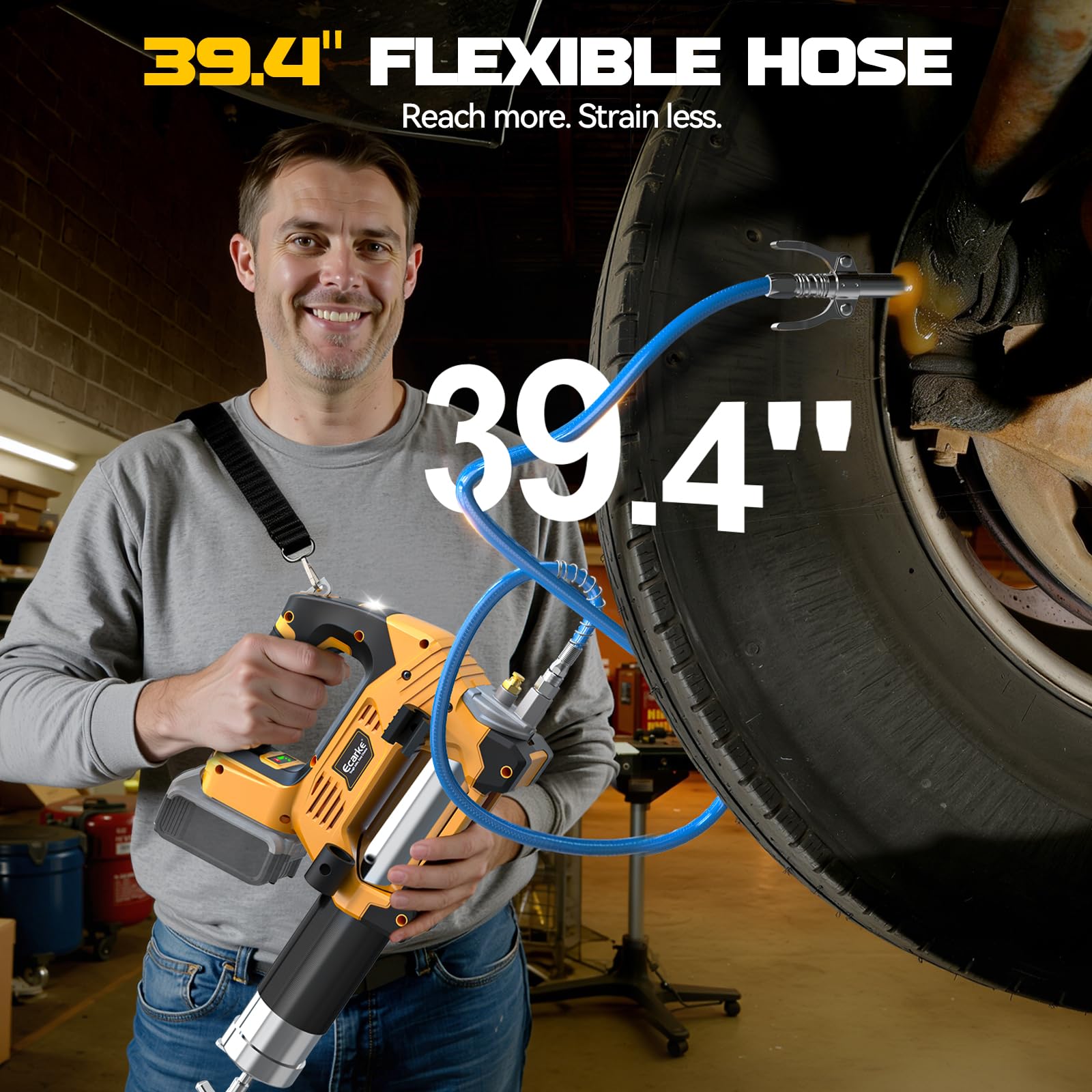 Ecarke ergonomic strap and locking trigger reduce fatigue during use.