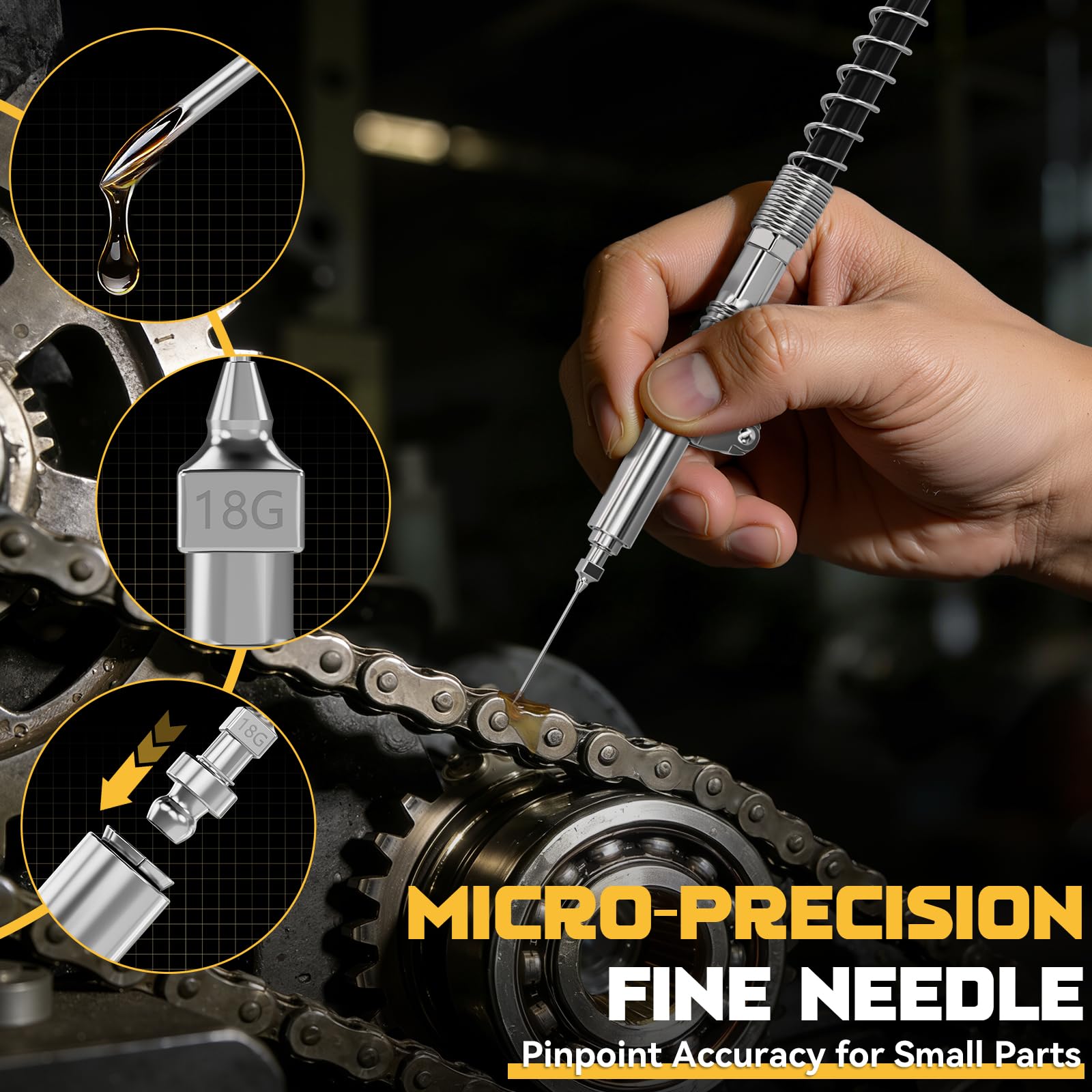 Ecarke grease gun kit 12000 PSI high-pressure capability for heavy use.
