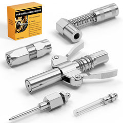 Ecarke grease gun coupler kit quick-release in action for easy attachment.