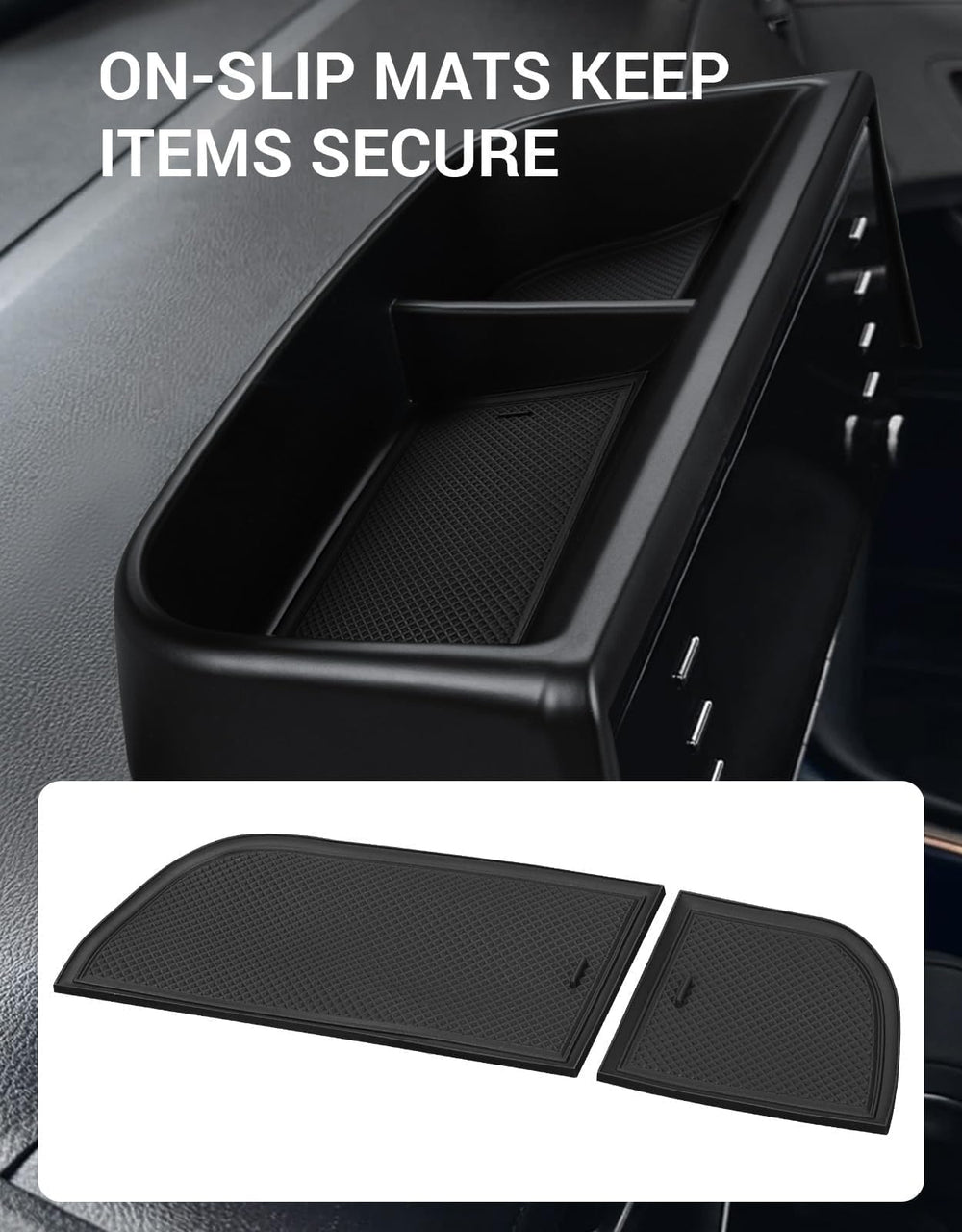 Ecarzo dash tray compact design fits behind the screen for clean look
