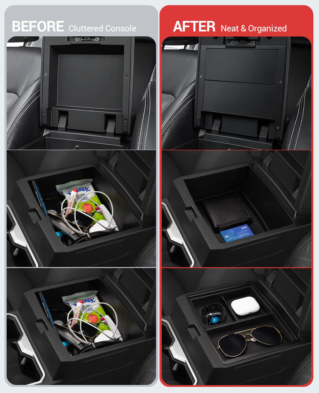 Ecarzo anti-slip texture keeps items secure on rough roads.