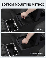Ecarzo Tacoma lower console organizer keeps items neatly stored during trips.