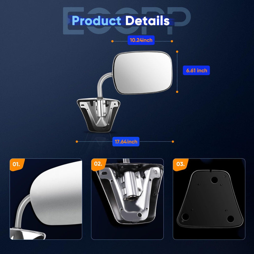 ECCPP C/K series pickup side-mirror mounting in chrome