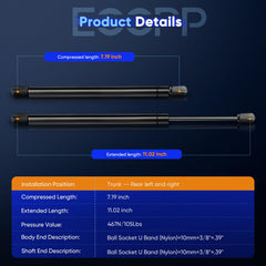 ECCPP 2pcs tailgate lift supports for Ford Focus 2005-2011 with spoiler