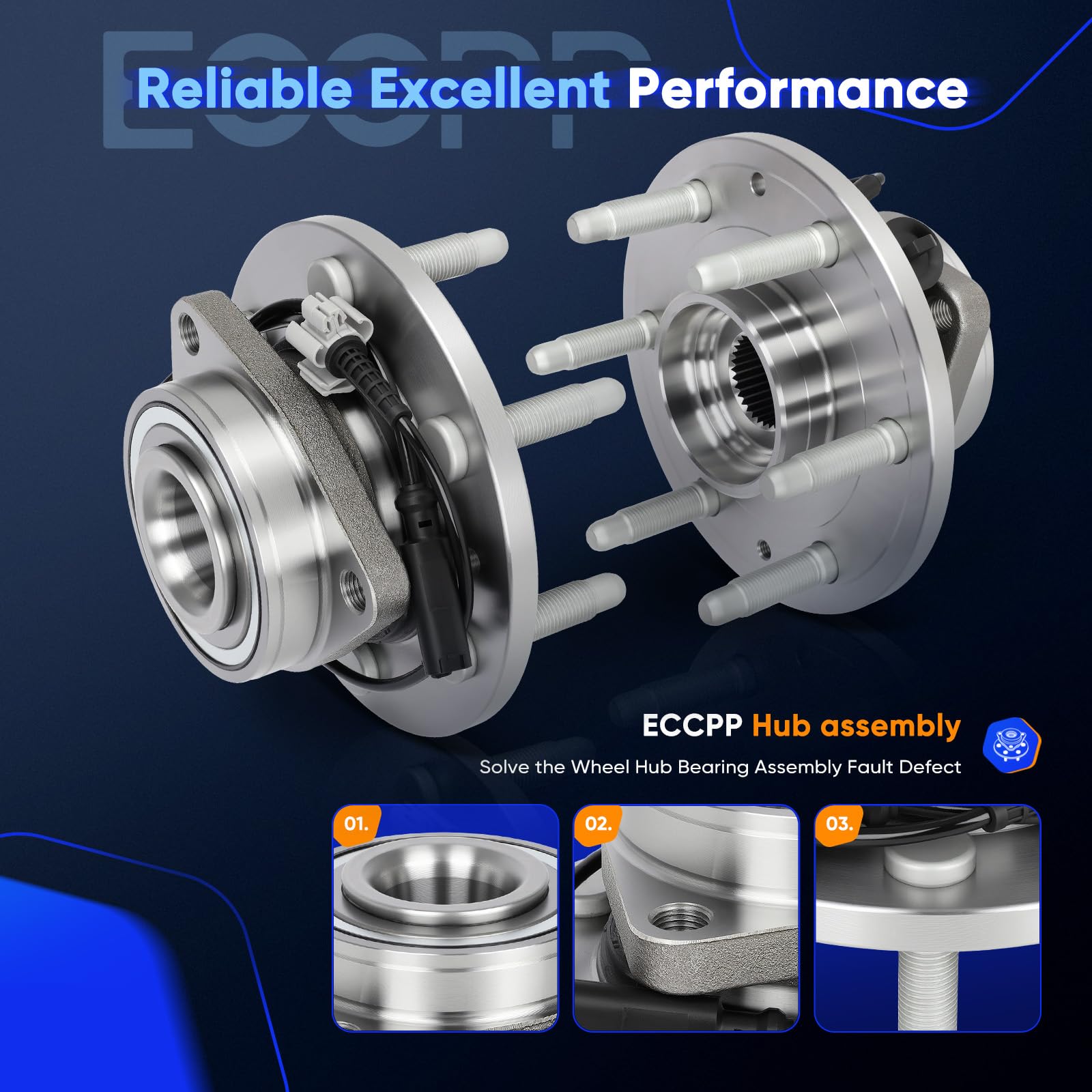 ECCPP 515096 flange dimension close-up, accurate flange diameter for proper fit.