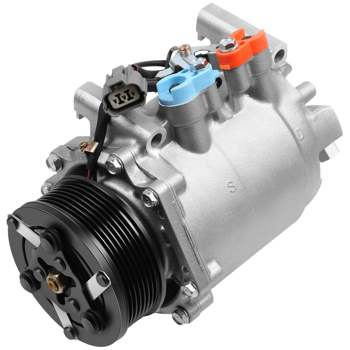 ECCPP AC compressor for Acura TSX 2.4L front-angle view highlighting sturdy clutch and compact aluminum body