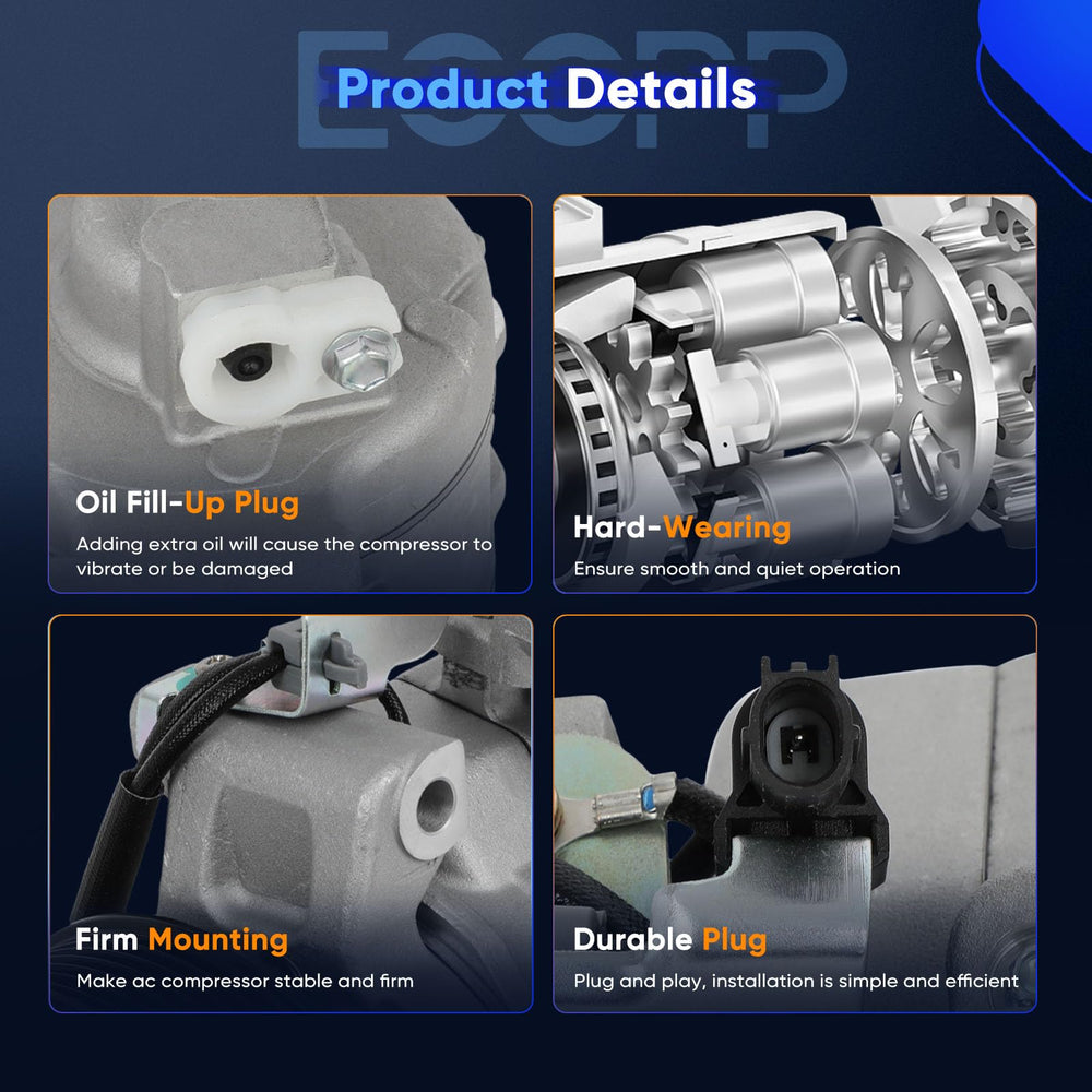ECCPP aluminum-body AC compressor assembly, durable build for long-lasting performance
