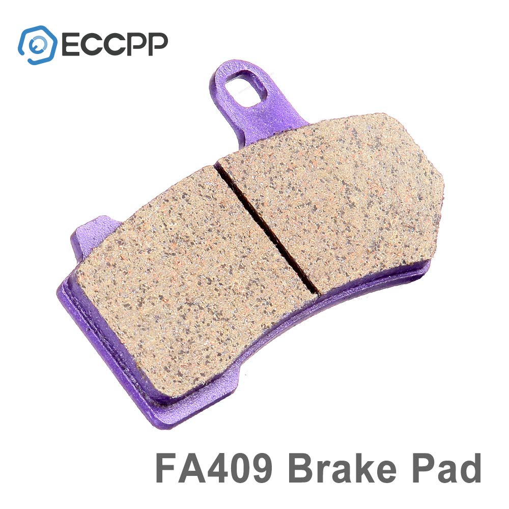 ECCPP front brake pads close-up showing carbon fiber material for strong braking control.