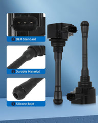 ECCPP ignition coil pack with eight iridium plugs, rear view for Nissan Titan.