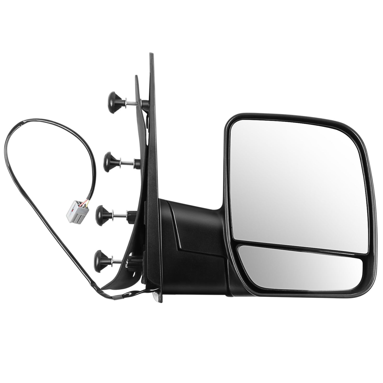 ECCPP passenger side mirror for Ford E-Series closeup showing durable black housing