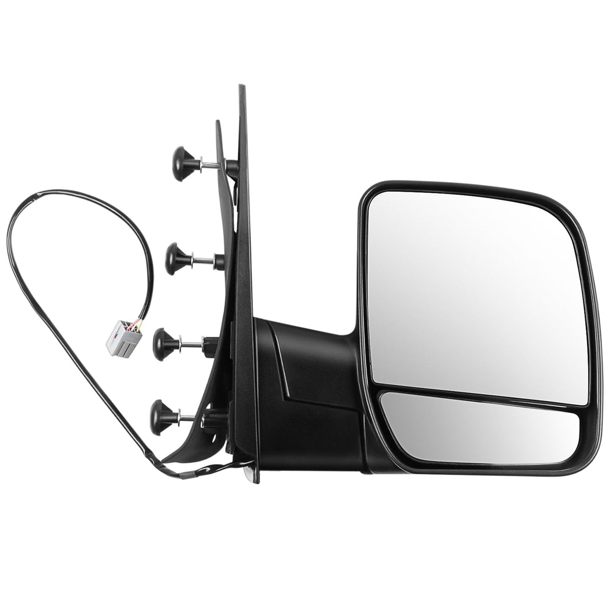 ECCPP passenger side mirror for Ford E-Series closeup showing durable black housing