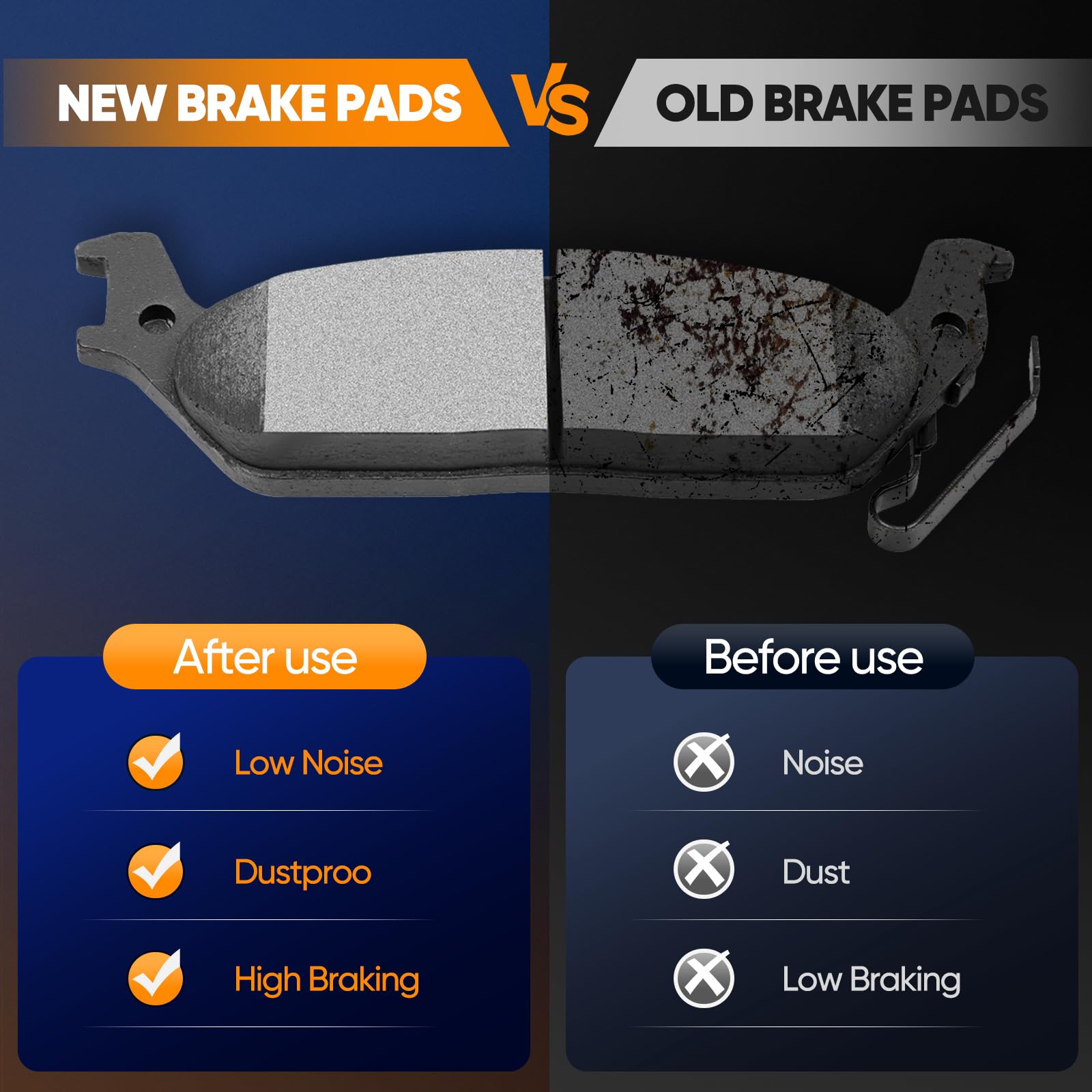 ECCPP rear brake pads kit compatible with ATD1012C variant