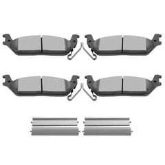 ECCPP rear ceramic brake pads kit for Ford F-150 showing compatibility and power