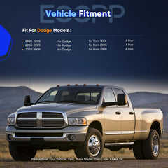 ECCPP towing mirrors for Dodge Ram 1500 left view improves side visibility.