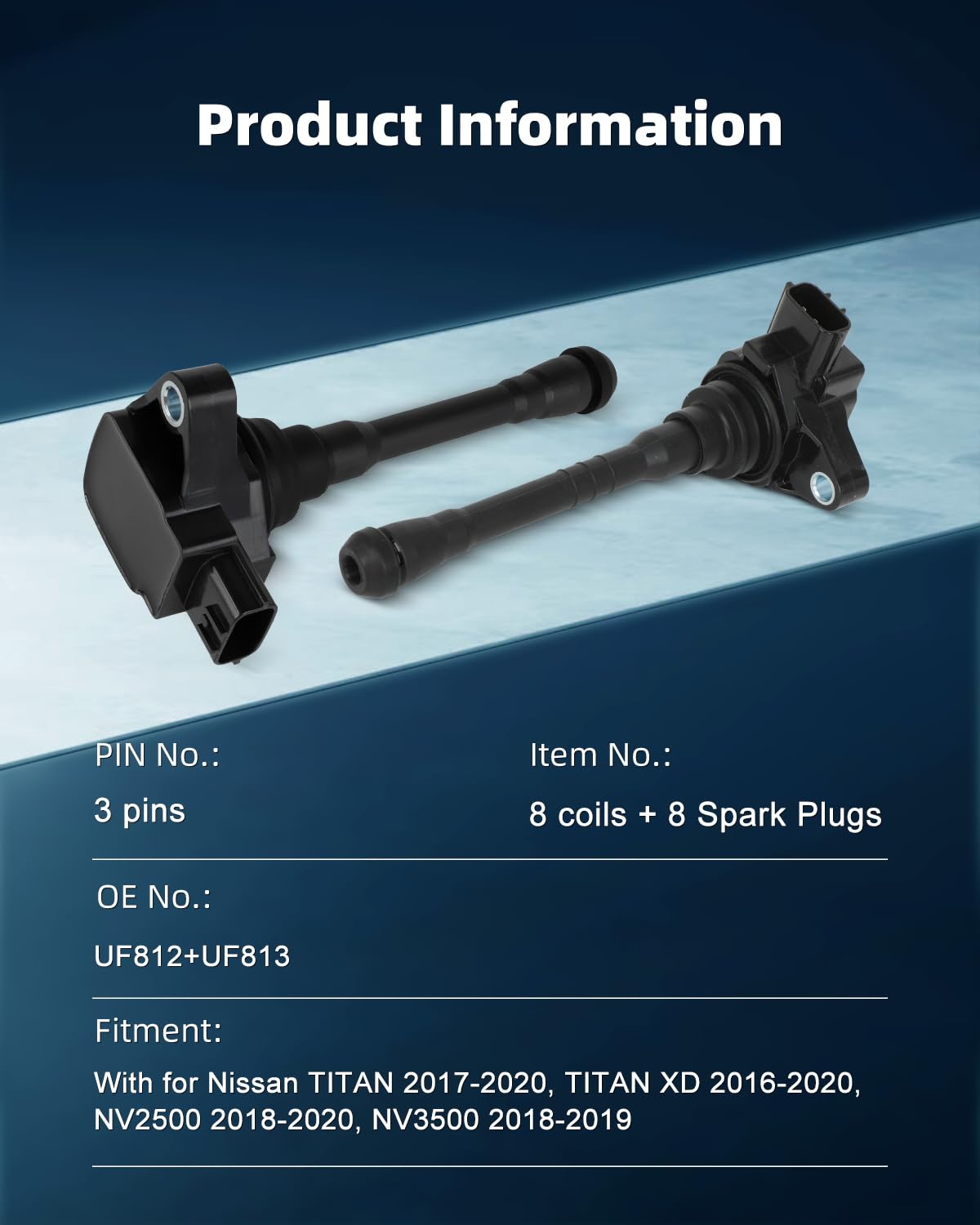 ECCPP UF812 UF813 OE-part coils for reliable ignition replacement.