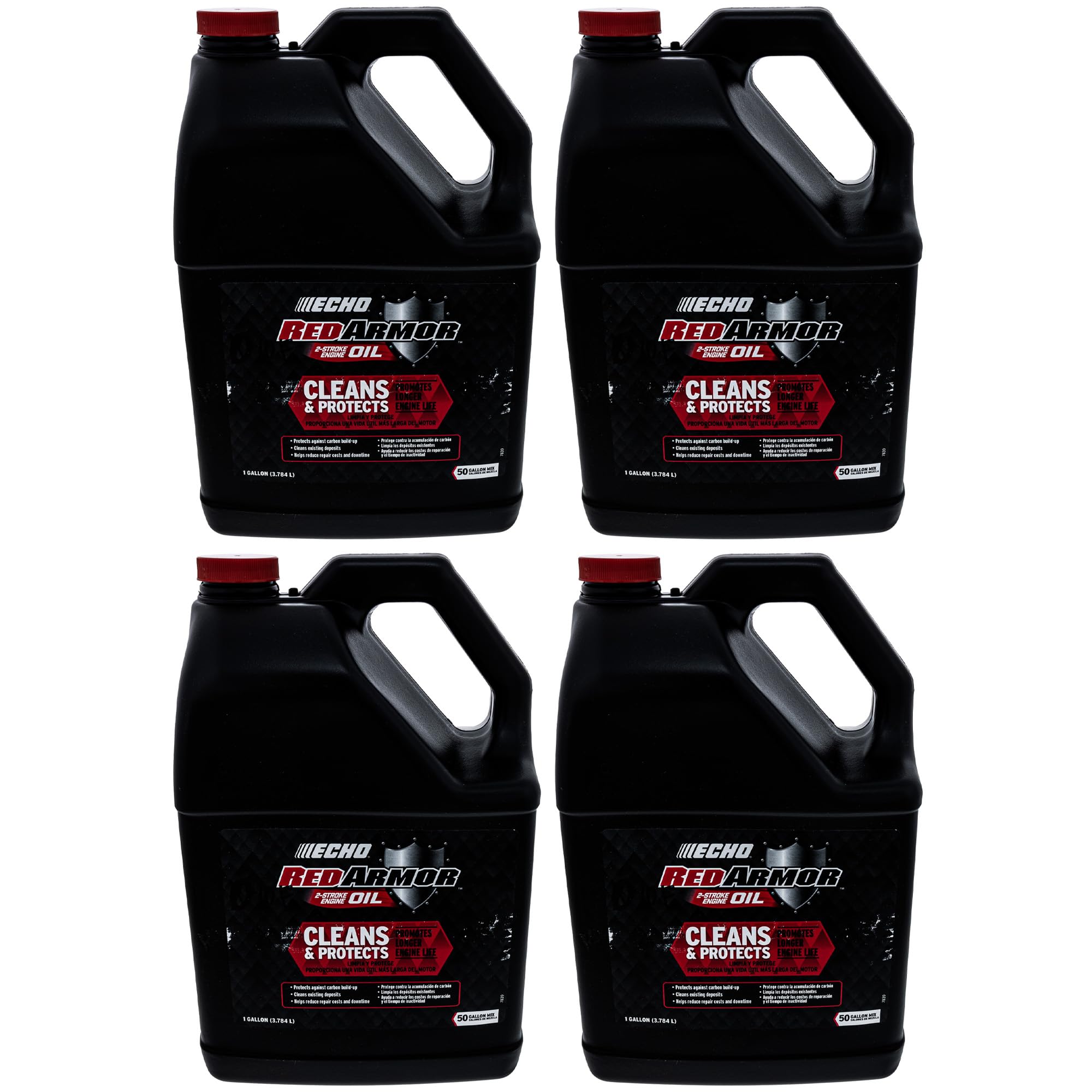 ECHO Red Armor oil bottle front view with 1 gallon capacity and protection.