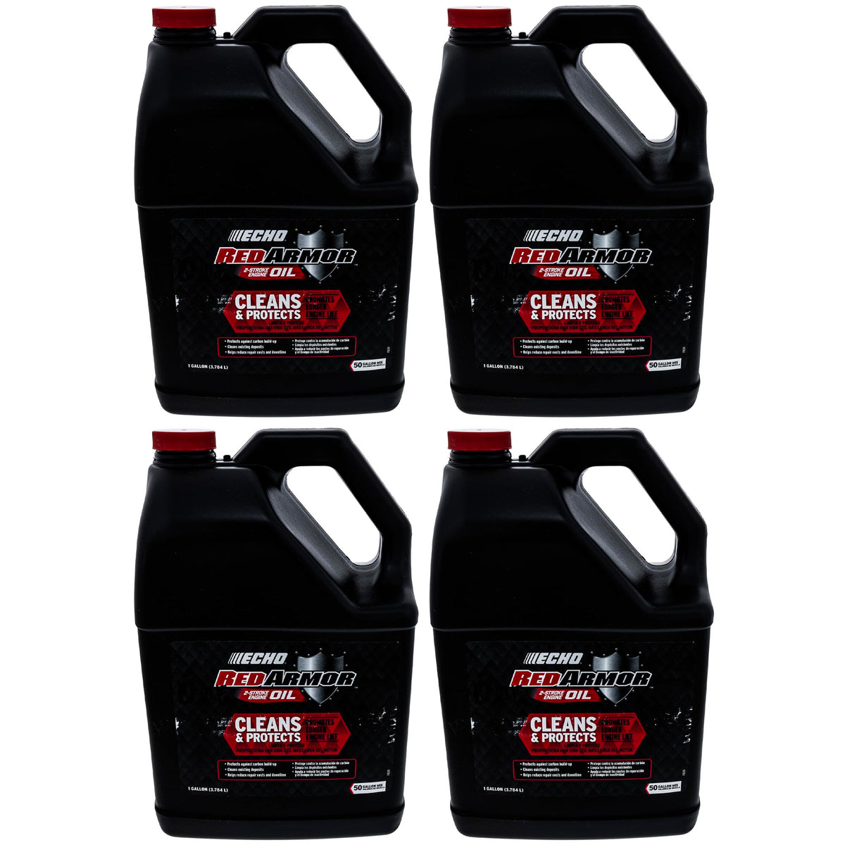 ECHO Red Armor oil bottle front view with 1 gallon capacity and protection.