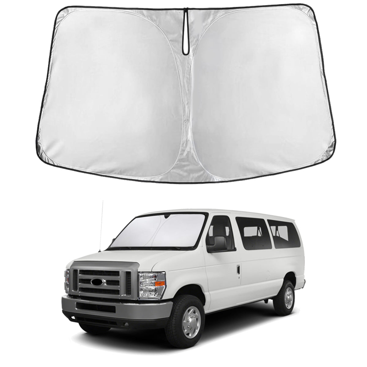 EcoNour windshield sunshade full-coverage design reduces glare and interior heat.