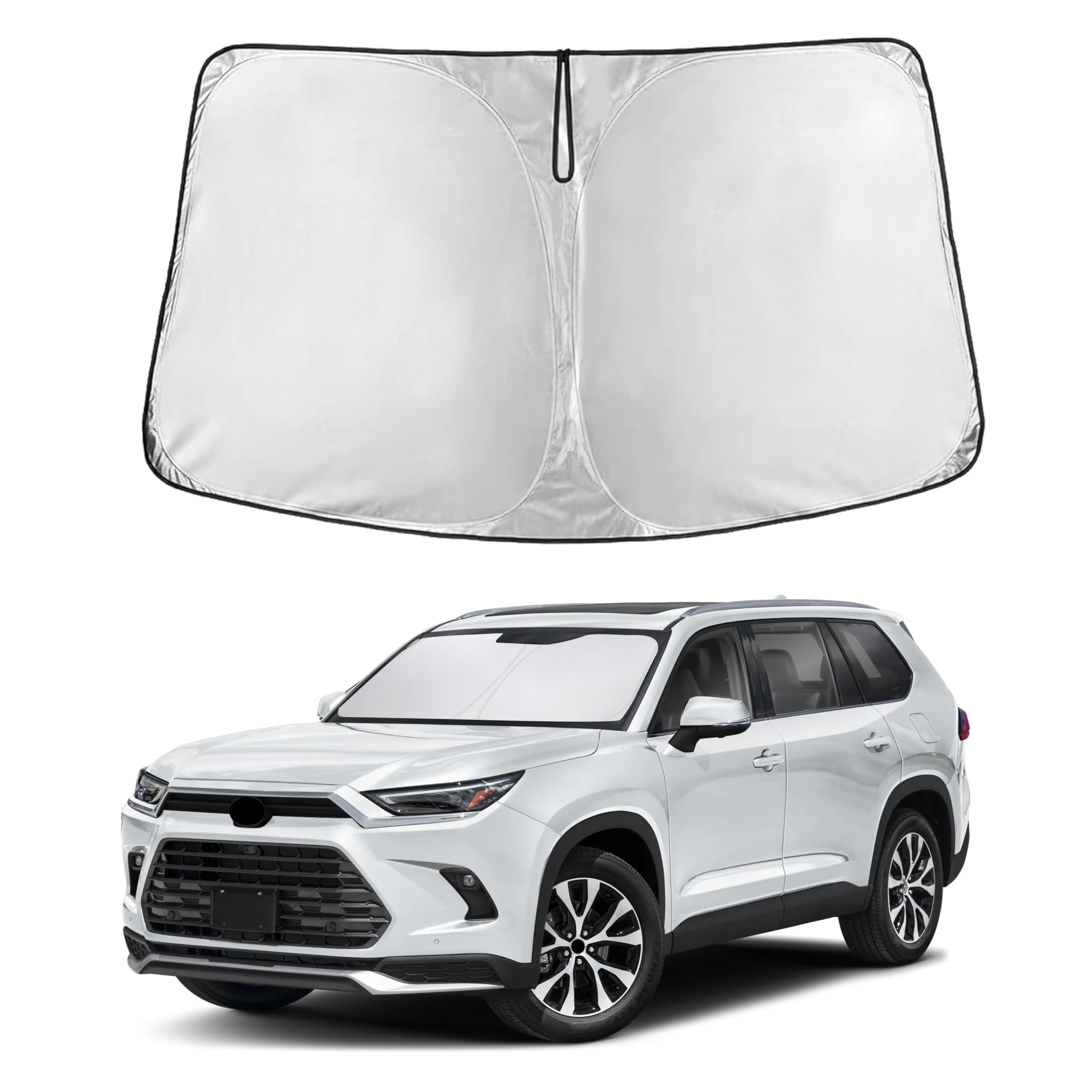 EcoNour windshield sunshade with full-coverage design shields Lexus TX from sun and heat.