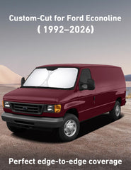 EcoNour windshield sunshade blocks UV and heat for Ford Econoline interiors.