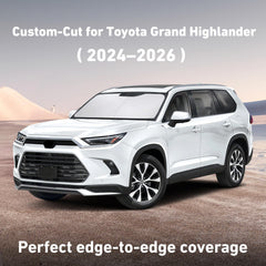 EcoNour UV-Blocking windshield shade reduces UVA/UVB exposure in Grand Highlander.