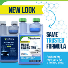 Eco Strong Marine holding-tank liquid-dispersion spreads quickly for odor control.