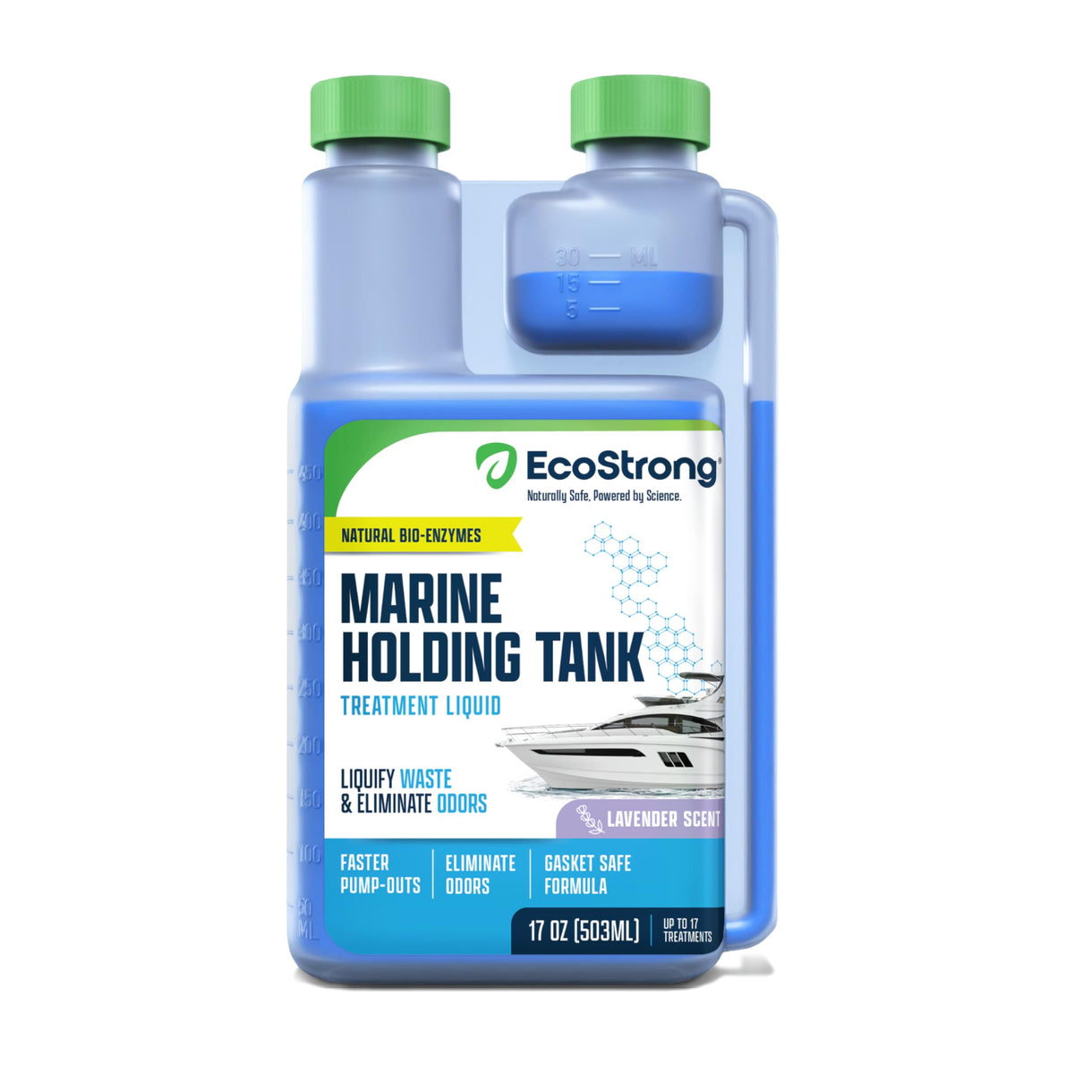 Eco Strong Marine bottle pours into holding tank to start digestion.