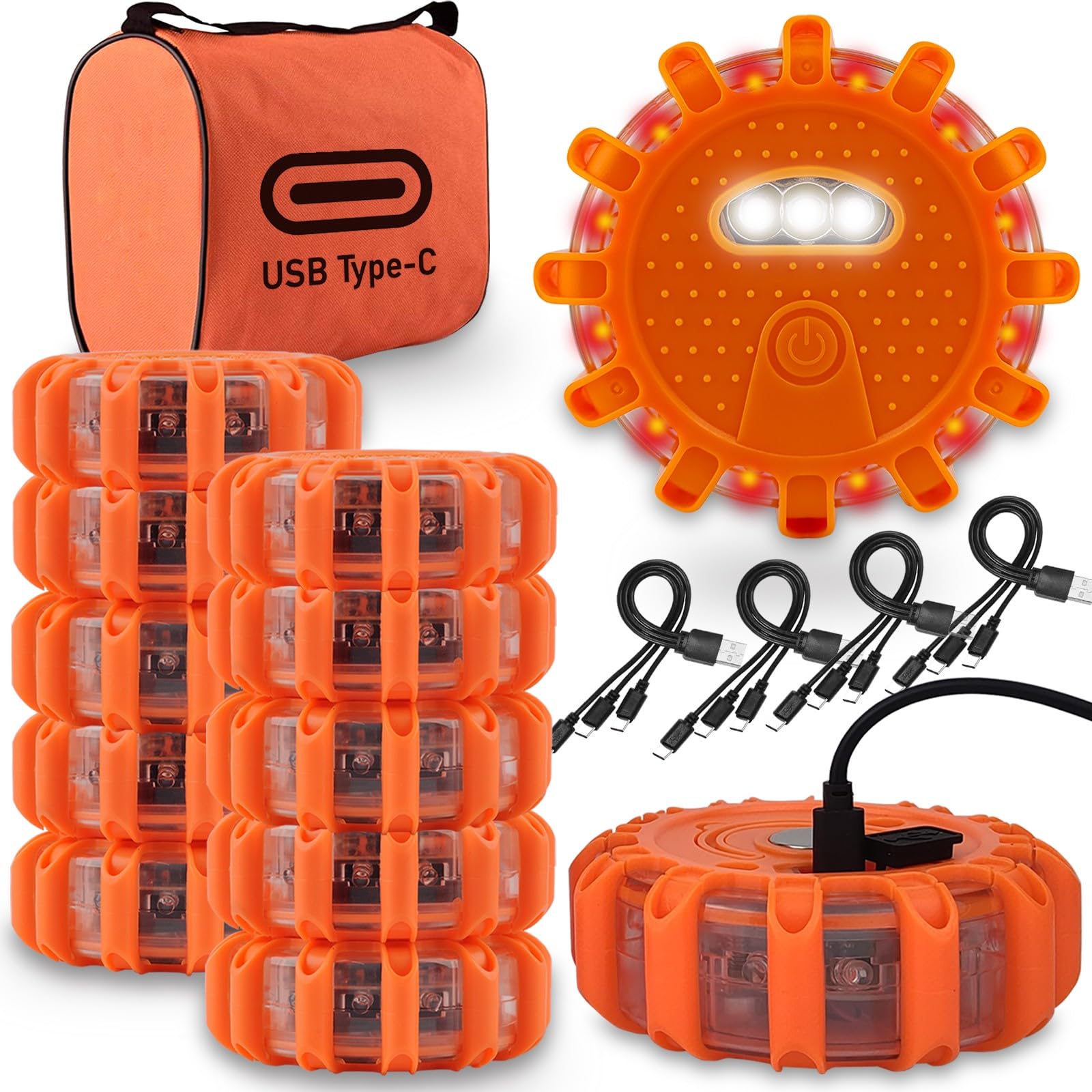 Ecoangel road flare with magnetic base for safe roadside signaling.